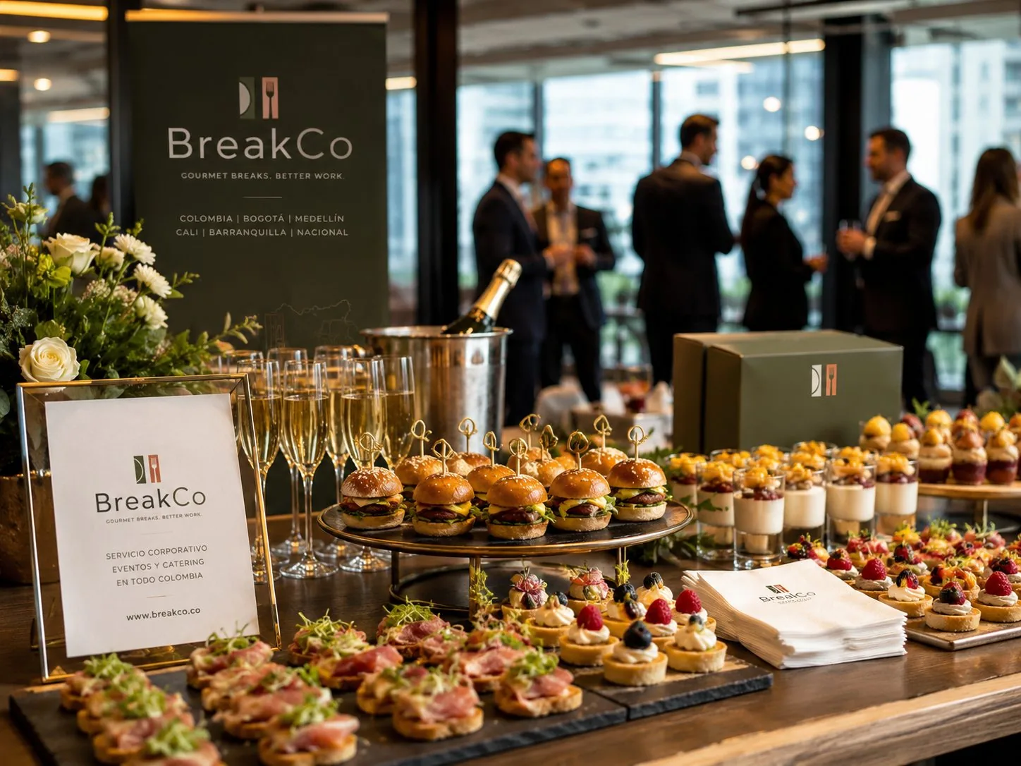 Catering empresarial premium para eventos corporativos en Colombia